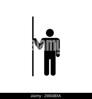 Ein Mann, der eine U-Bahn-Bar-Ikone hält Symbol für das Piktogramm der Figur in öffentlichen Verkehrsmitteln. Stock Vektor