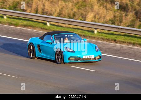 2020 Blue PORSCHE 718 GTS T400 Start-Stop Cabrio, Stockfoto