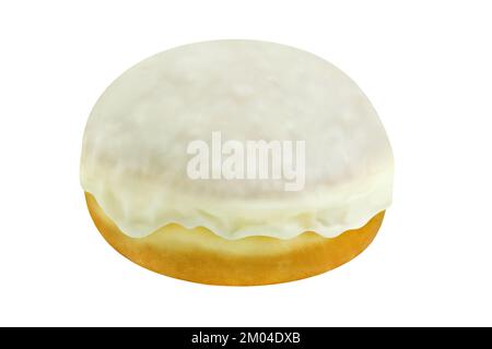 Deutscher Krapfen auf weißem Hintergrund isoliert Stockfoto