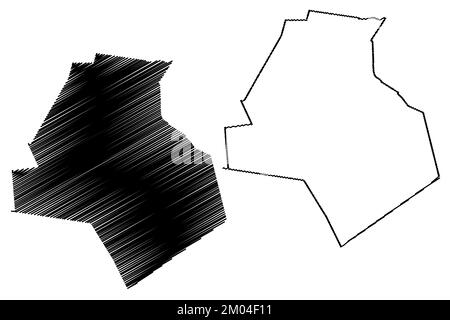 Sacramento Municipality (Free and Sovereign State of Coahuila de Zaragoza, Mexico, United Mexican States) Kartenvektordarstellung, Scribble Sketch SAC Stock Vektor