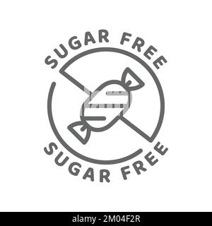 Zuckerfreies Vektorsymbol. Zutaten-Etikett, kein Zucker. Stock Vektor