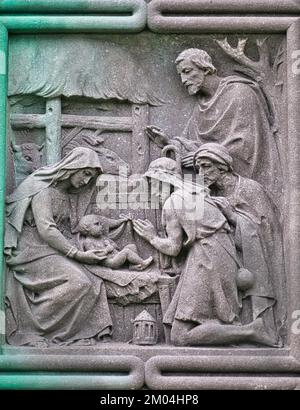 Lord Carbery's Cross mit Szenen aus der bibel, Croachna Hill, West Cork, Republik Irland Stockfoto