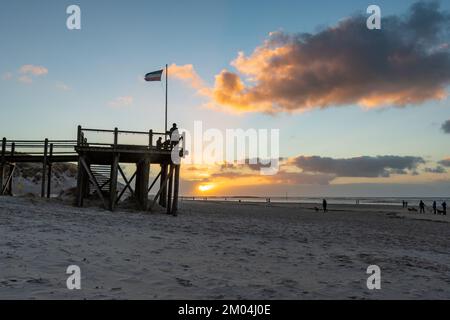 Amrum, Norddorf, Deutschland: Sonnenuntergang am Norddorfer Strand Stockfoto