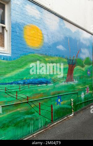 Street Art im CWA Building in Elizabeth Street, Hobart, Tasmanien, Australien Stockfoto