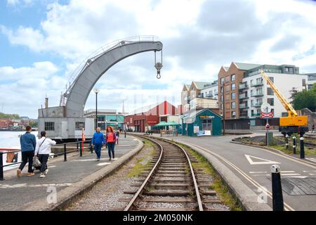 Stothert & Pitt Fairbairn Dampfkran in den Stadtdocks bristol Stockfoto