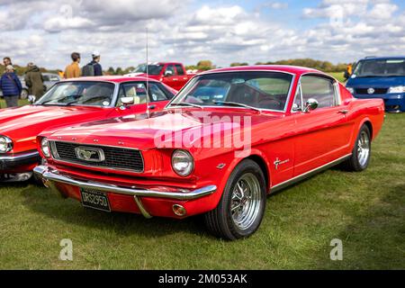 1966 Ford Mustang „DRS 295D“ auf der Oktoberfeier im Bicester Heritage Centre am 9.. Oktober 2022 Stockfoto