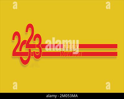 2023 Frohes Neues Jahr Hintergrunddesign. Grußkarte, Banner, Poster. Vektorgrafik. Stock Vektor