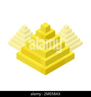 Das Konzept der ägyptischen Pyramiden in der Isometrie auf weißem Hintergrund. Vektordarstellung Stock Vektor