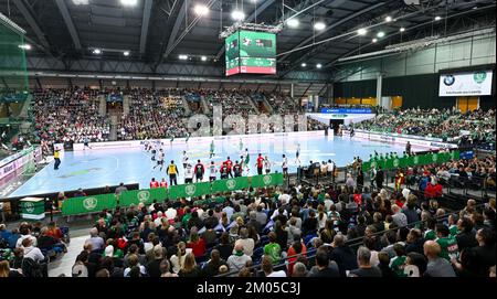 Leipzig, Deutschland. 04.. Dezember 2022. Handball: Bundesliga, SC DHfK Leipzig - SG Flensburg-Handewitt, Matchday 15, Arena Leipzig. Kredit: Hendrik Schmidt/dpa/Alamy Live News Stockfoto