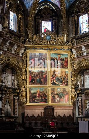 Architektonische Details der Kathedrale von Valencia, auch bekannt als Marienkathedrale, eine römisch-katholische Kirche in der historischen Innenstadt der Stadt Stockfoto