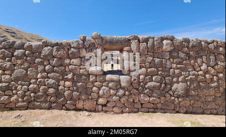 Eine inka-Steinmauer in Peru Stockfoto