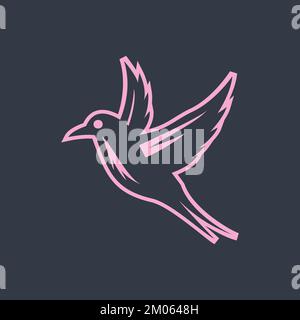 Neues „Flying Bird“-Design auf schwarzem Hintergrund Stock Vektor