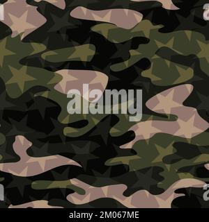 Nahtlose Army Camouflage, militärischer Hintergrund für Textildrucke. Stockfoto