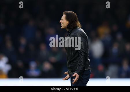 High Wycombe, Großbritannien. 04.. Dezember 2022. Wycombe Wanderers Manager Gareth Ainsworth während des Spiels der Sky Bet League 1 Wycombe Wanderers vs Portsmouth im Adams Park, High Wycombe, Großbritannien, 4.. Dezember 2022 (Foto von Nick Browning/News Images) in High Wycombe, Großbritannien, am 12./4. Dezember 2022. (Foto von Nick Browning/News Images/Sipa USA) Guthaben: SIPA USA/Alamy Live News Stockfoto