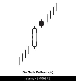 Muster Am Hals - Bullish - Weiß & Schwarz - Rund - Bullish Fortsetzung Japanisches Candlestick Muster - Doppelte Muster Stock Vektor