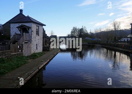 Monmouthshire und Brecon Canal Basin. Dezember 2022. Stockfoto