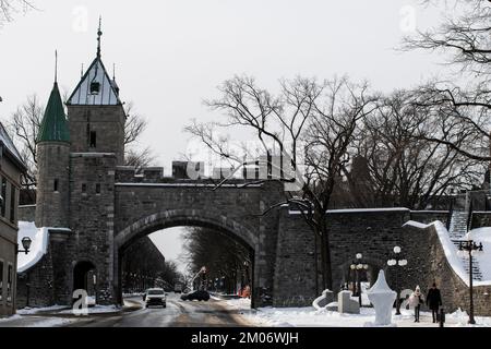 Das Saint-Louis-Tor in Quebec City Stockfoto