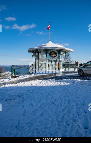 Kiosque Frontenac - Frontenac Gazebo auf der Dufferin Terrasse in Quebec City Stockfoto