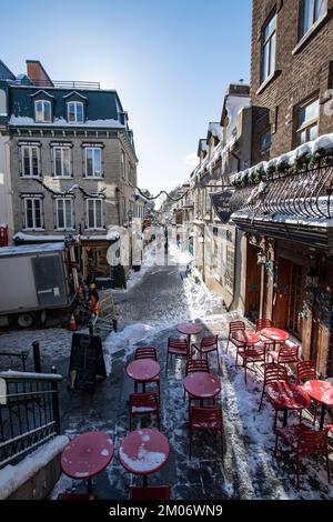 Le Petit Champlain in Quebec City Stockfoto