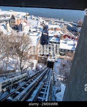 Standseilbahn in Quebec City, Quebec, Kanada Stockfoto