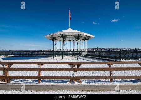 Kiosque Victoria - Victorias Pavillon auf der Dufferin Terrace in Quebec City Stockfoto