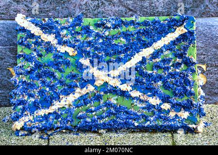 Schottische Saltire St. Andrews Cross-Plaque Stockfoto