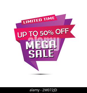 Mega-Sale für ein zeitlich begrenztes Banner. Stock Vektor