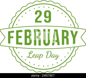 Happy Leap Day am 29. Februar mit der Illustration „Cute Frog in Flat Style Cartoon Hand Drawn Background Templates“ Stock Vektor