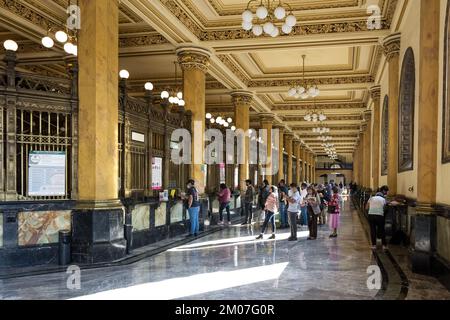 Architektonische Details des Palacio de Correos (Post), auch bekannt als Correo Mayor (Hauptpostamt) im historischen Zentrum der Stadt. Stockfoto