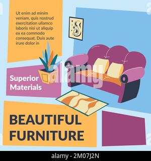 Schöne Möbel, hochwertiges Material-Banner Stock Vektor