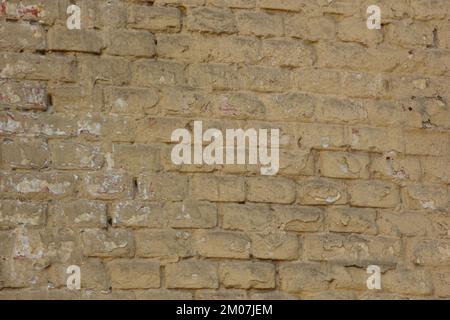 Alte Steinmauer, Nahaufnahme. Hintergrundtextur. Stockfoto