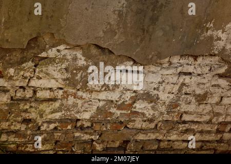 Alte Steinmauer, Nahaufnahme. Hintergrundtextur. Stockfoto
