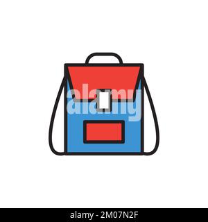 Rucksacksymbol auf weißem Hintergrund Stock Vektor