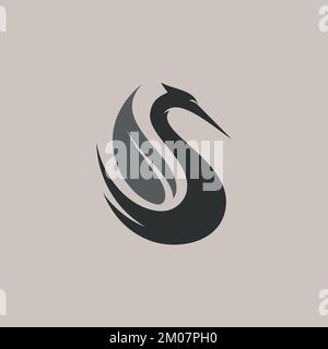 Vektor mit dem Stork-Vogel-Logo „S“. Vektordarstellung EPS.8 EPS.10 Stock Vektor