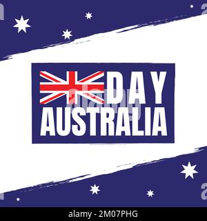 Mit einem Buchstaben versehene Flagge am Australientag. Vektordarstellung EPS.8 EPS.10 Stock Vektor