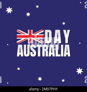 Mit einem Buchstaben versehene Flagge am Australientag. Vektordarstellung EPS.8 EPS.10 Stock Vektor