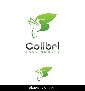 Vektorvorlage für das Hummingbird-Logo. Vektordarstellung EPS.8 EPS.10 Stock Vektor