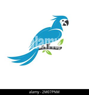 Symbol für isolierten Vektor von blauem Macaw Parrot. Vektordarstellung Stock Vektor