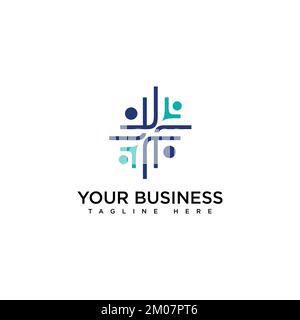 Vorlage für farbenfrohe Elemente des Community-Logos. Vektordarstellung Stock Vektor