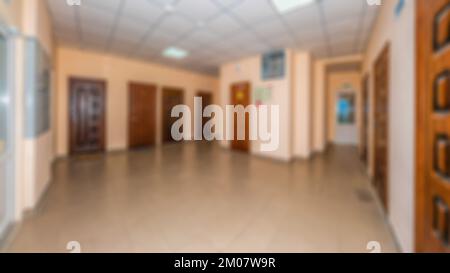 Abstrakte Unschärfe und Unschärfe im Hotel Resort und Lobby Interieur, langer Flur, Apartment, Eigentumswohnung, Hotel, Gewerbliches Bürogebäude. Perfekt Stockfoto