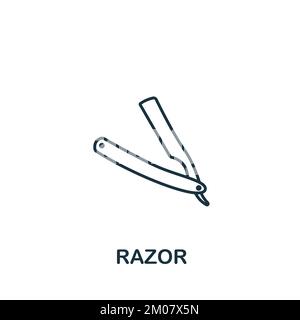 Rasiermesser-Symbol. Monochrom einfaches Barber Shop Symbol für Vorlagen, Webdesign und Infografiken Stock Vektor