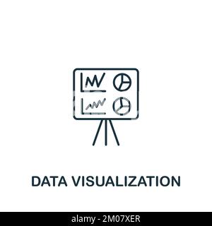 Symbol Datenvisualisierung. Monochromes Simple Business Intelligence-Symbol für Vorlagen, Webdesign und Infografiken Stock Vektor