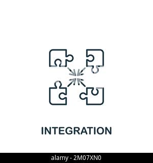 Integrationssymbol. Monochromes Simple Business Intelligence-Symbol für Vorlagen, Webdesign und Infografiken Stock Vektor