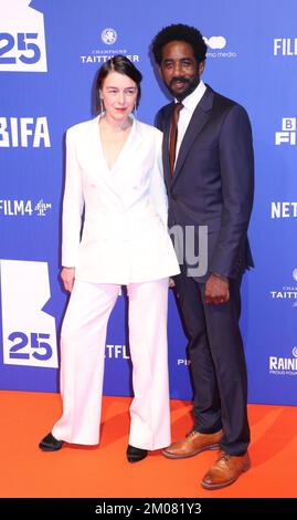 Olivia Williams und Rhashan Stone, 25. British Independent Film Awards, Old Billingsgate, London, UK, 04. Dezember 2022, Foto: Richard Goldschmidt Stockfoto