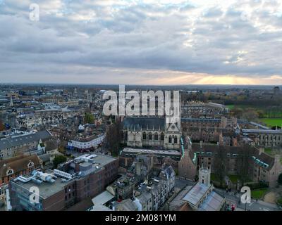 St. John's College Chapel Cambridge UK Drohnenantenne Stockfoto