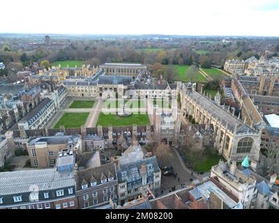 St. John's College, Cambridge England Drohne aus der Vogelperspektive Stockfoto