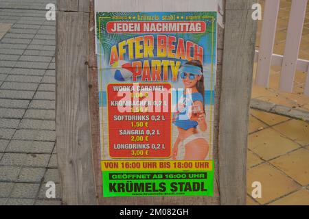 Werbung, Krümels Stadl, Carrer Sebel, Paguera, Mallorca, Spanien Stockfoto