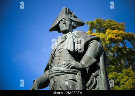 Denkmal Friedrich der Grosse, Neuer Fluegel, Schloss Charlottenburg, Spandauer Damm, Charlottenburg, Berlin, Deutschland Stockfoto