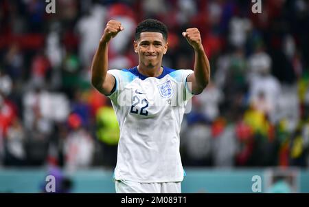 Fußball-Weltmeisterschaft 2022, Katar, Al Bayt Stadium; England gegen Senegal; Jude Bellingham Stockfoto