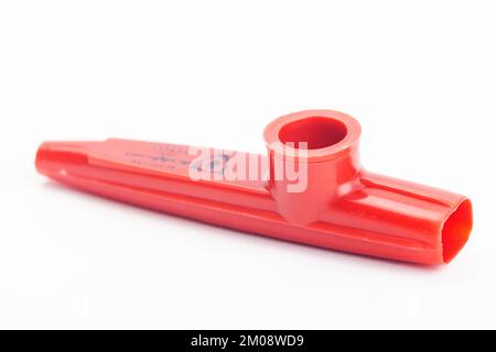 Kazoo-Instrument aus Kunststoff Stockfoto